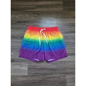 Chubbies Men The Record Holders Swim Trunks 5.5" Size M Beach Tropical Rainbow